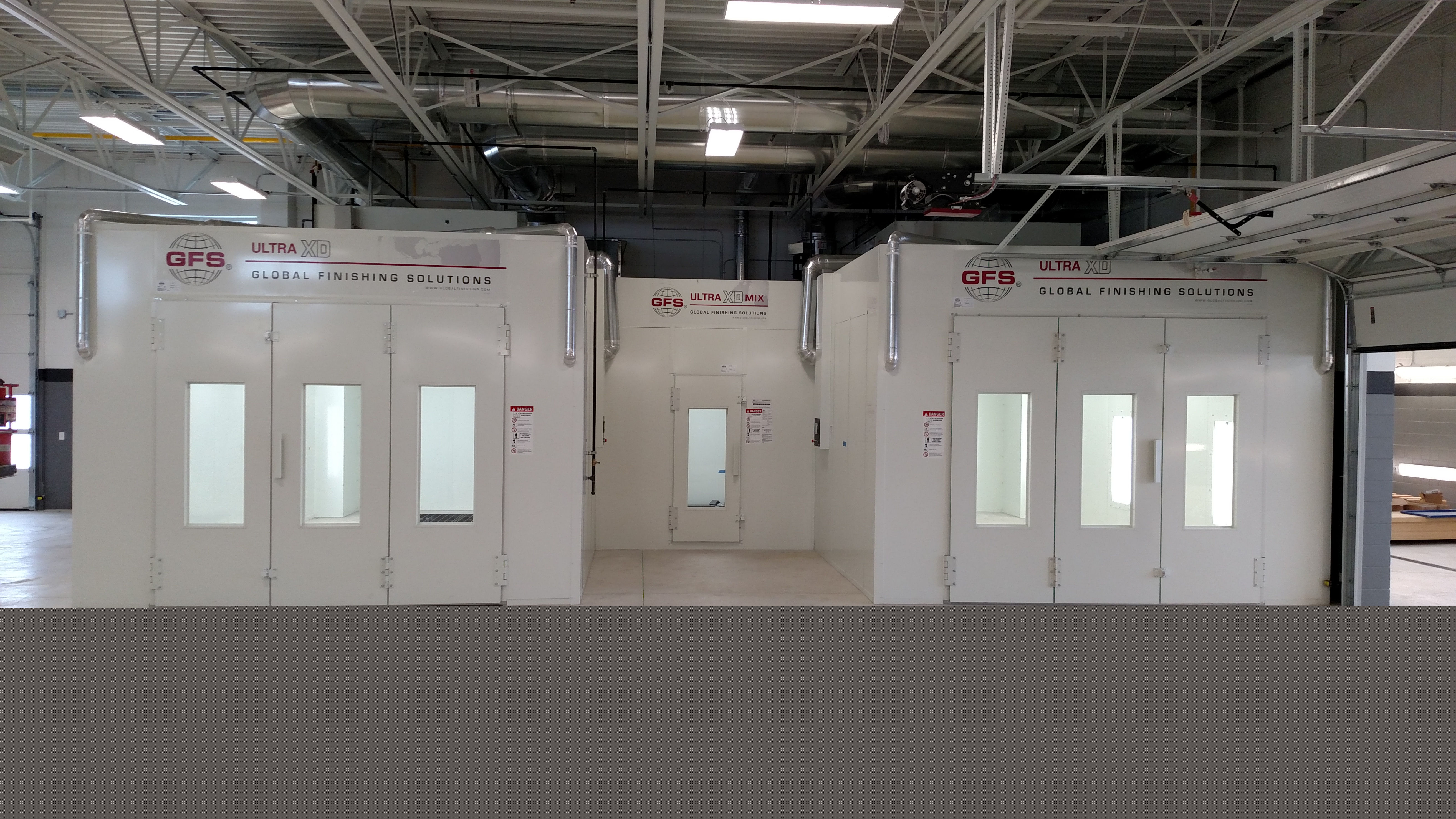 Two GFS Ultra XD Spray Booths and Ultra Paint Mix Room